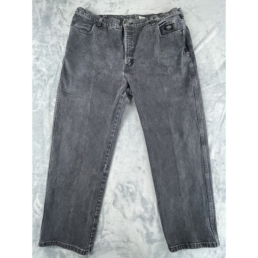 Harley Davidson Motorcycle Black Relaxed Fit Biker Jeans Men's 44 X 32